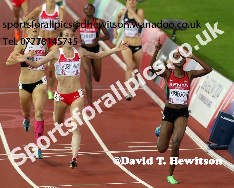 Laura Weightman (England) finishing 2nd in the 1500 metres, 2014 Commonwealth Games, Glasgow. Photo: David T. Hewitson/Sports for All Pics